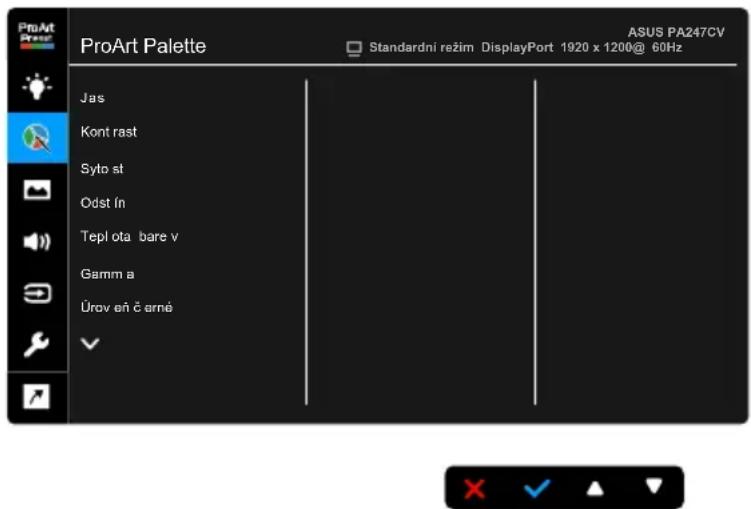 ProArt Palette Jas Kont rast Syto st Odst fn Tepl ota bare v Gamm a Úrov eň č arné ASUS PA247CV Standardni režim DisplayPort 1920 x 1200@ 60Hz