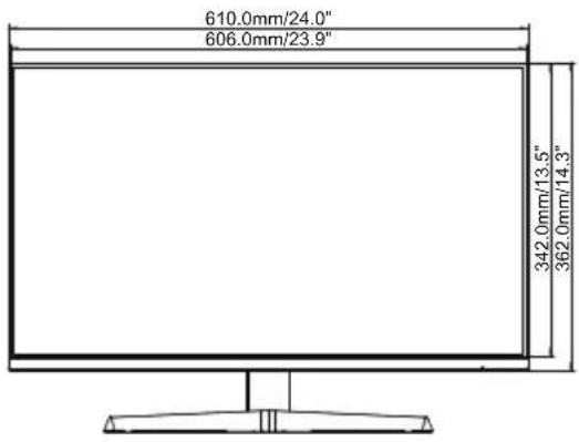 IIYAMA G-Master G2440HSU-B1 - DIMENSIONS : G-MASTER G2740HSU - 1