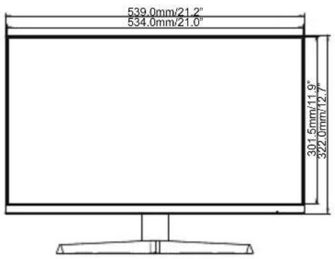 IIYAMA G-Master G2440HSU-B1 - DIMENSIONS : G-MASTER G2440HSU - 1