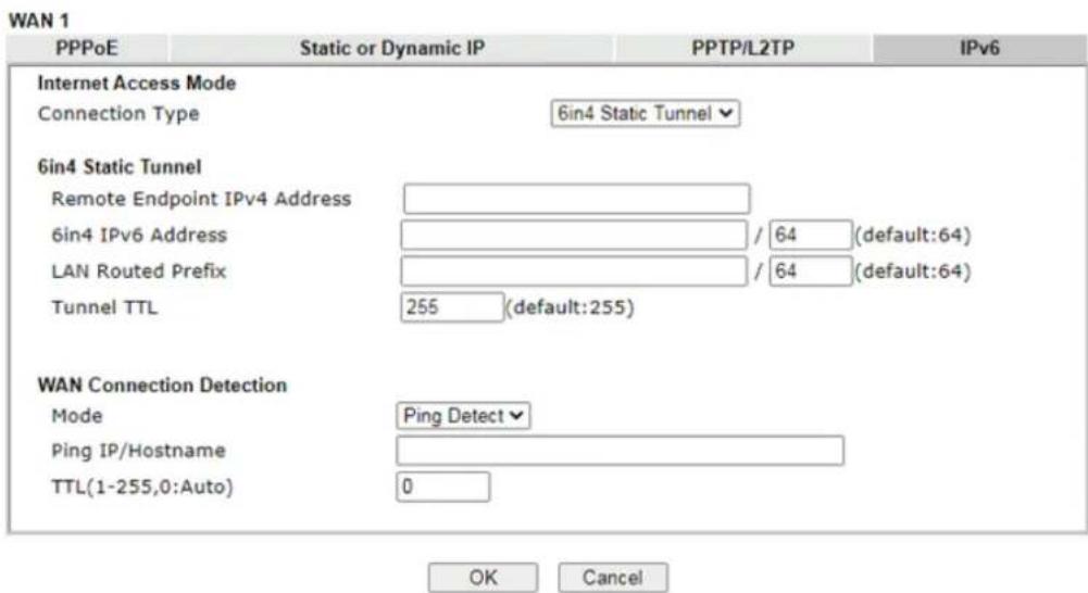 Draytek Vigor 2927ac - II-1-2-15 Details Page for IPv6-6in4 Static Tunnel in WAN1/WAN2 - 2
