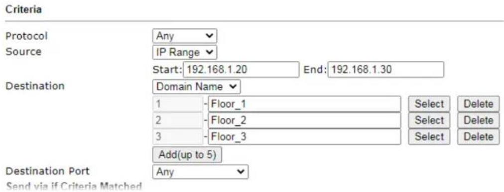 Draytek Vigor 2927ac - A-2 How to use destination domain name in a route policy? - 3