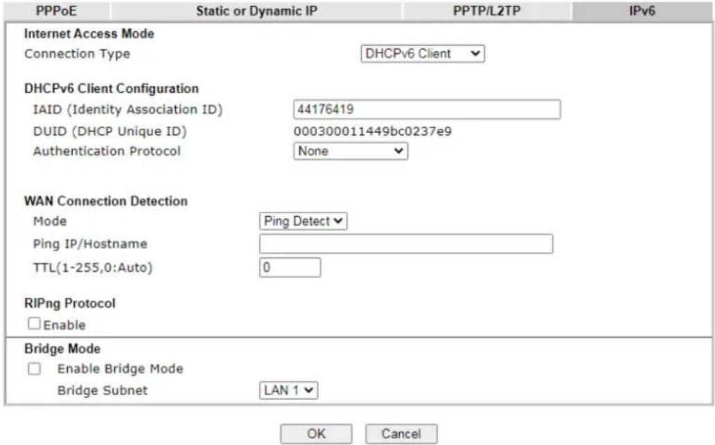 Draytek Vigor 2927ac - II-1-2-13 Details Page for IPv6 – DHCPv6 Client in WAN1/WAN2 - 2