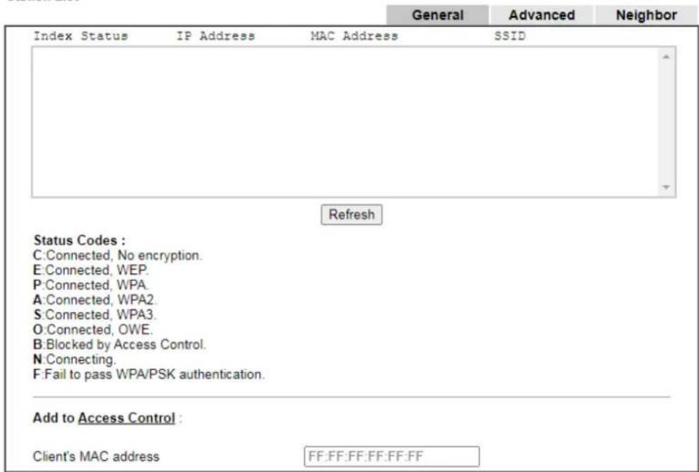 Draytek Vigor 2927ac - III-1-14 Station List - 1