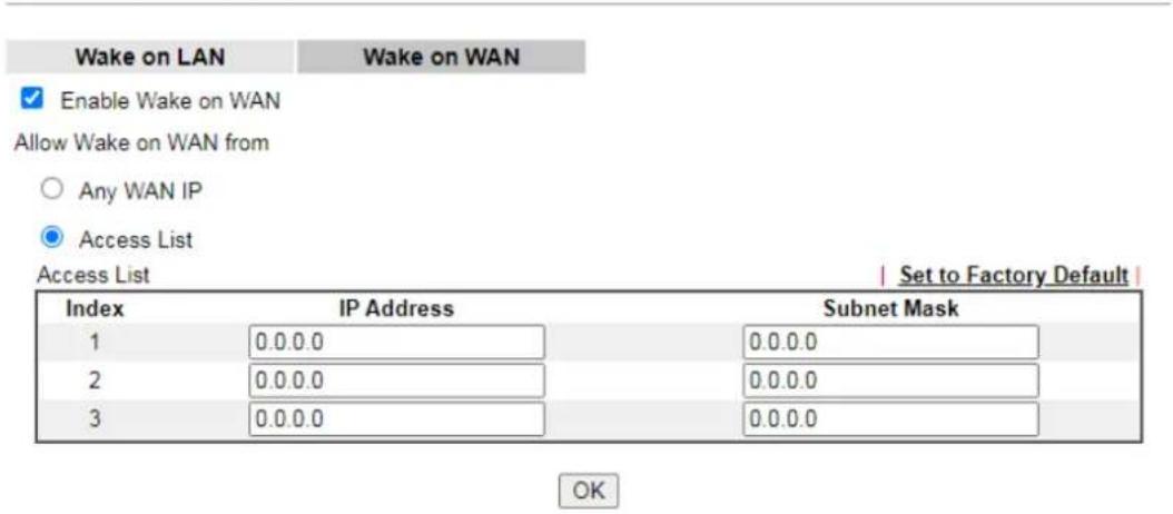 Draytek Vigor 2927ac - II-5-9-2 Wake on WAN - 1