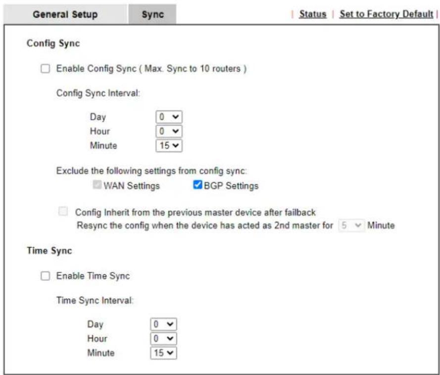 Draytek Vigor 2927ac - II-5-12-2 Config Sync - 2