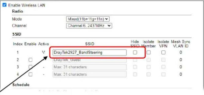 Draytek Vigor 2927ac - Example: How to Use Band Steering? - 3