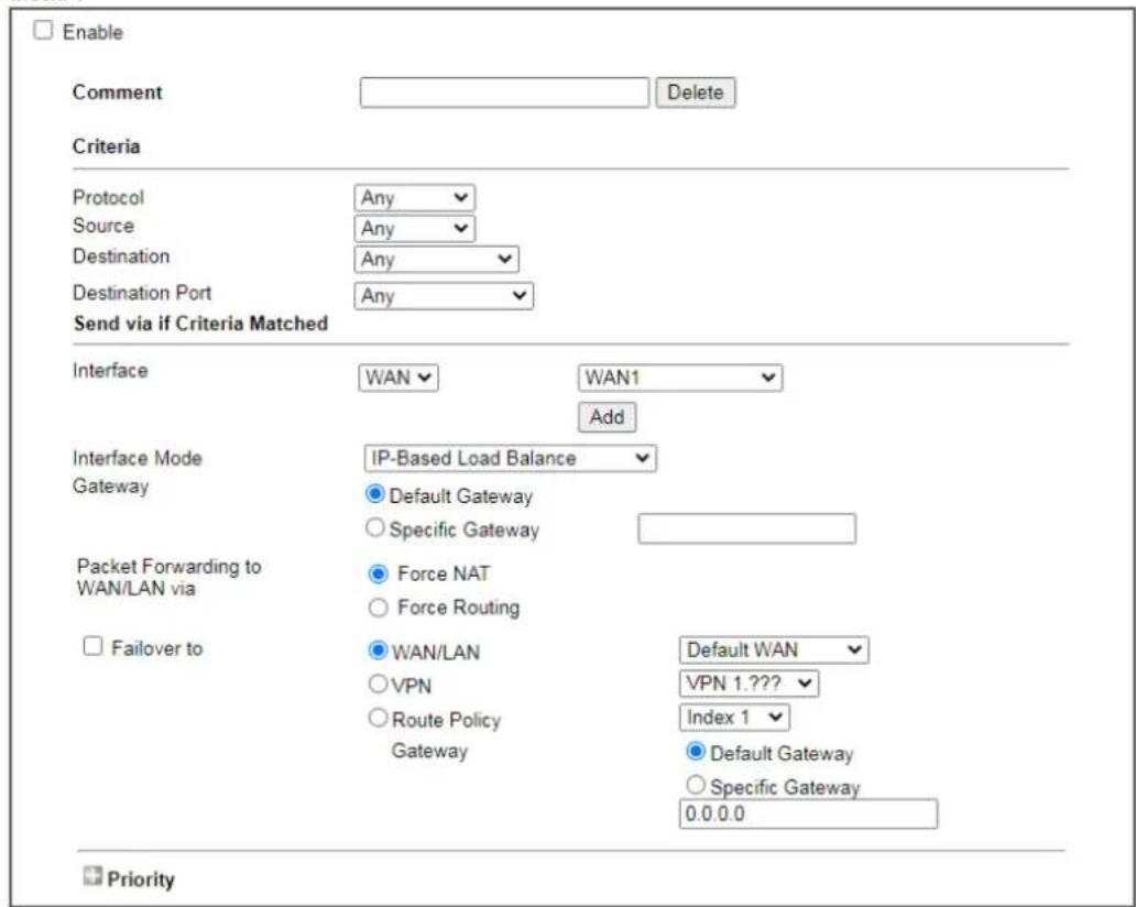 Draytek Vigor 2927ac - II-6-2 Load-Balance /Route Policy - 12