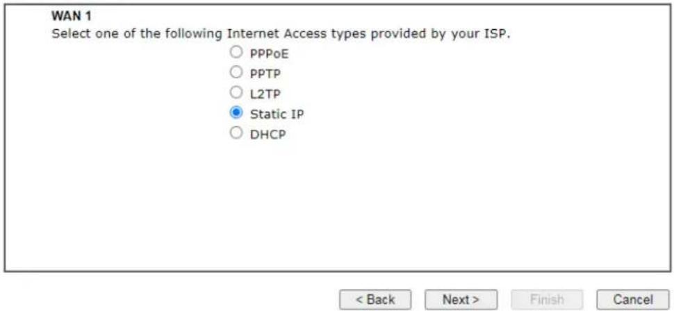 Draytek Vigor 2927ac - Ethernet WAN1/2 - Static IP - 1