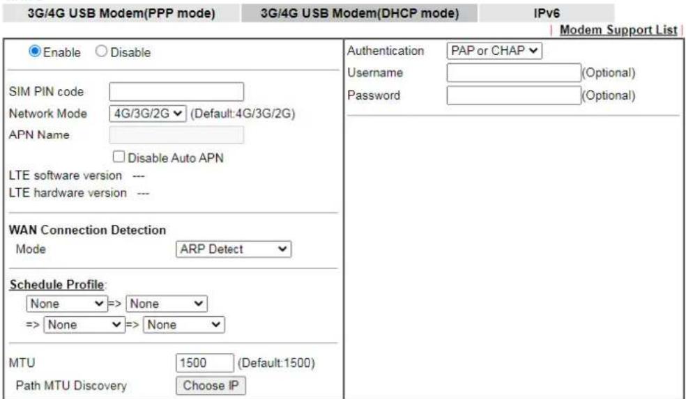 Draytek Vigor 2927ac - II-1-2-6 Details Page for 3G/4G USB Modem (DHCP mode) in WAN5 / WAN6 - 2