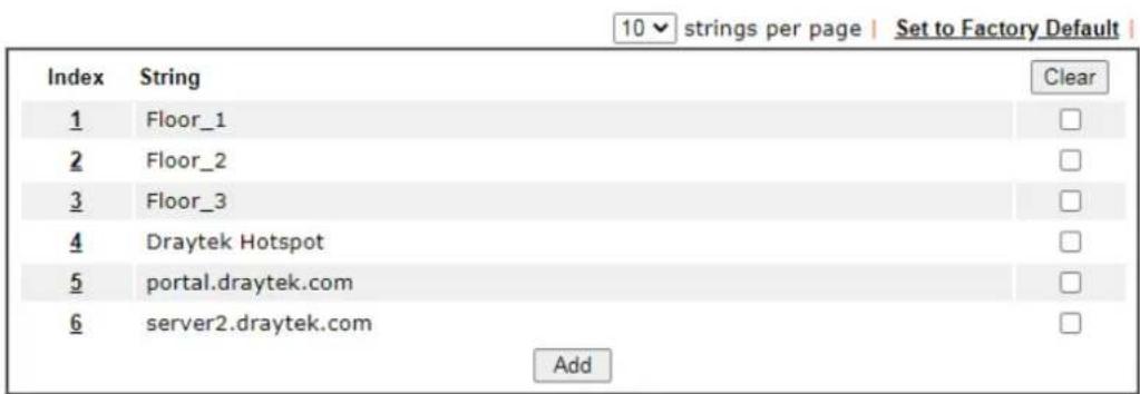 Draytek Vigor 2927ac - Auto-create String Objects - 2