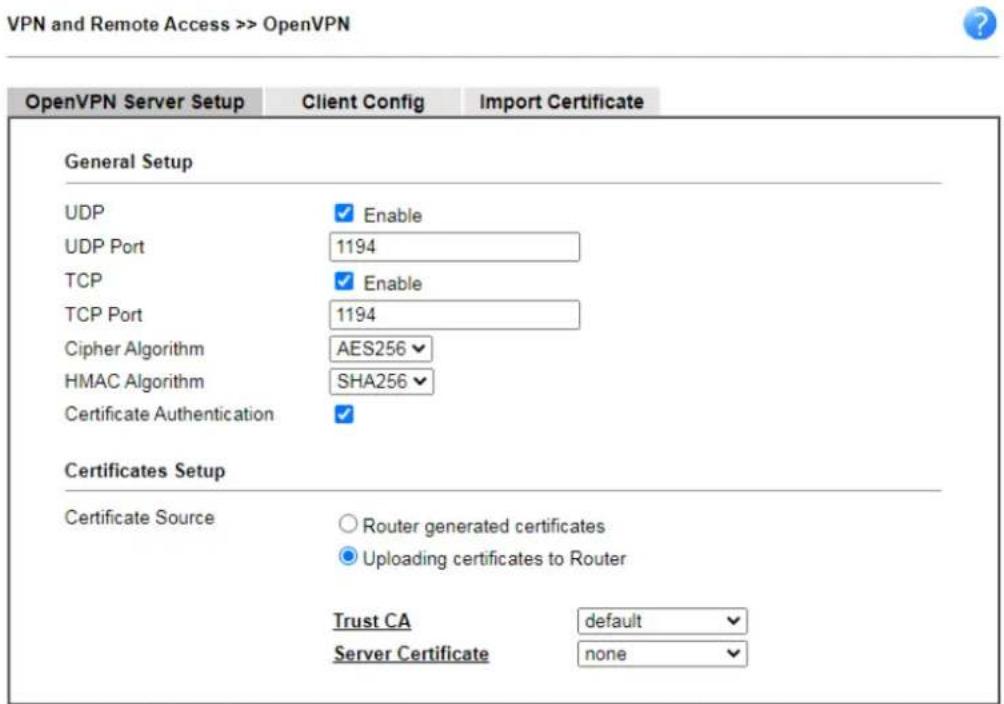 Draytek Vigor 2927ac - V-1-9-1 OpenVPN Server Setup - 1