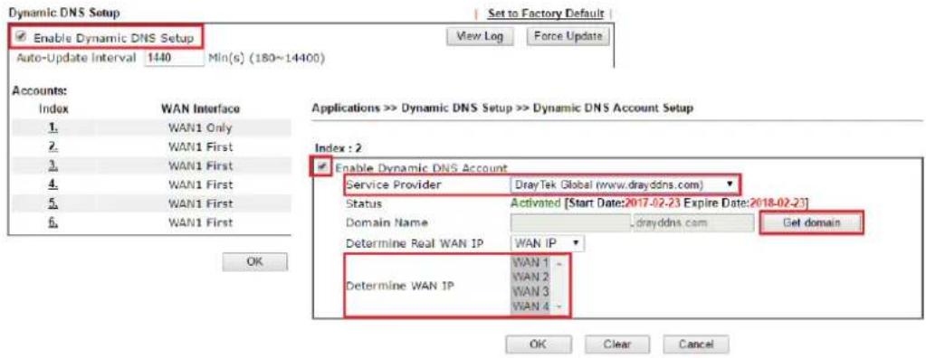 Draytek Vigor 2927ac - Configure DDNS Profile - 1