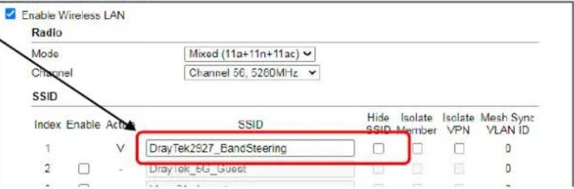 Draytek Vigor 2927ac - Example: How to Use Band Steering? - 4