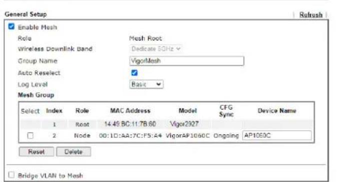 Draytek Vigor 2927ac - III-2-2 Mesh Setup - 8
