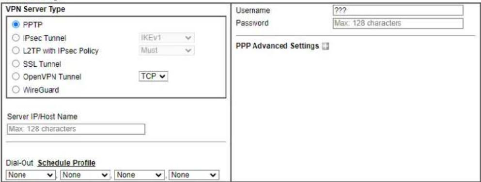 Draytek Vigor 2927ac - Dial-Out Settings - 1