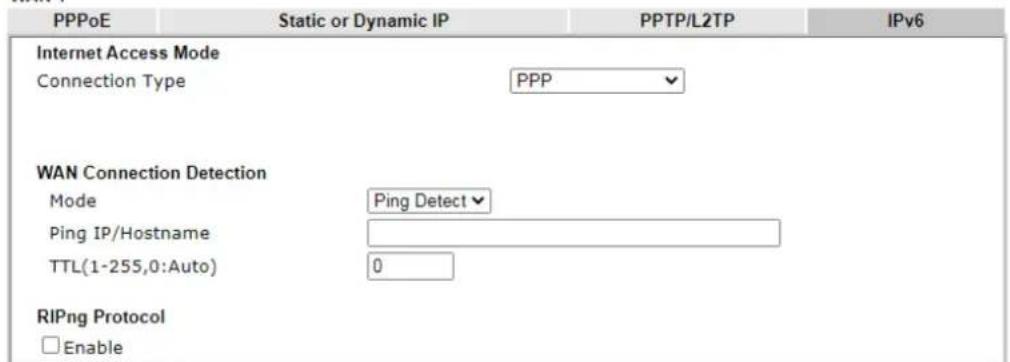 Draytek Vigor 2927ac - II-1-2-10 Details Page for IPv6 – PPP in WAN1/WAN2 - 1