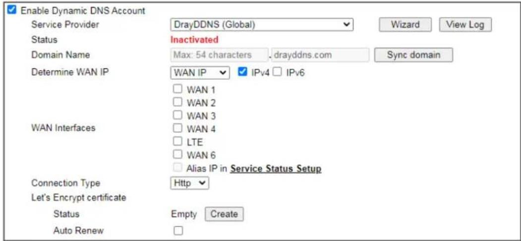 Draytek Vigor 2927ac - DrayDDNS Settings - 1