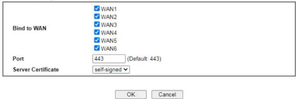 Draytek Vigor 2927ac - V-1-5 SSL General Setup - 1