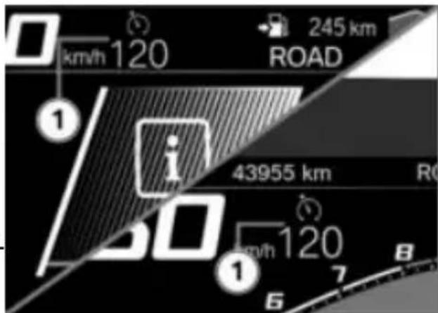 km/h 120 245 km ROAD ① i 43955 km R ② km/h 120 6 7 B