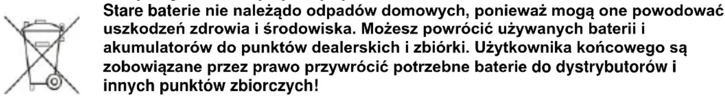 Techno Line WS 6815 - Zawiadomienie wymagań na mocy dyrektywy baterii - 1
