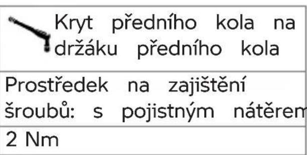 Kryt předního kola na držáku předního kola Prostředek na zajištění šroubů: s pojistným nátěrem 2 Nm