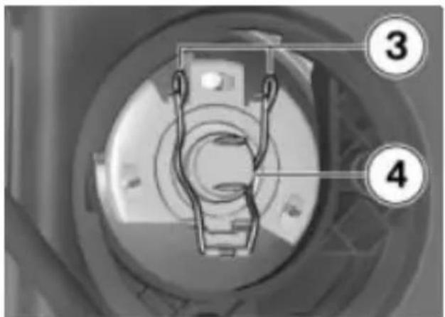 Technical diagram of a mechanical component with numbered parts labeled 3 and 4