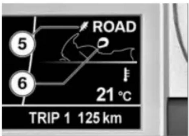 ROAD 5 6 21 °C TRIP 1 125 km