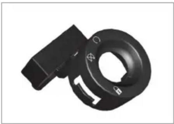 Close-up of a black industrial control knob with no visible text or symbols