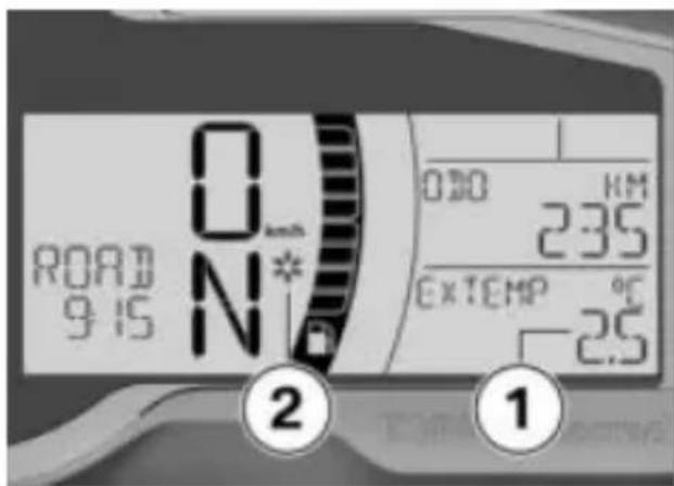 0 ROAD 9:15 N* 235 EXTEMP °C 2.5 030 KM ② ①