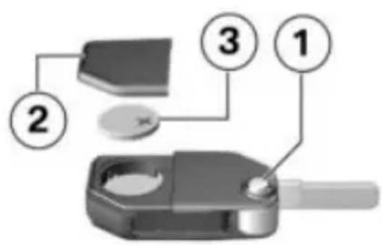 Diagram of a mechanical device with numbered components labeled 1, 2, and 3