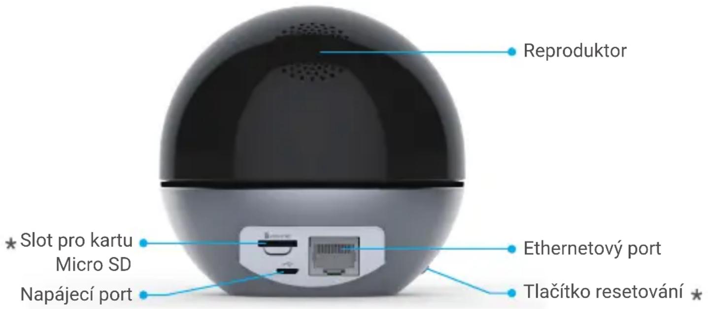 Reproduktor * Slot pro kartu Micro SD Napájecí port Ethernetový port Tlačítko resetování ★