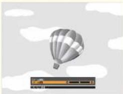 Illustration of a hot air balloon floating above clouds with a play button at the bottom (no text or symbols).