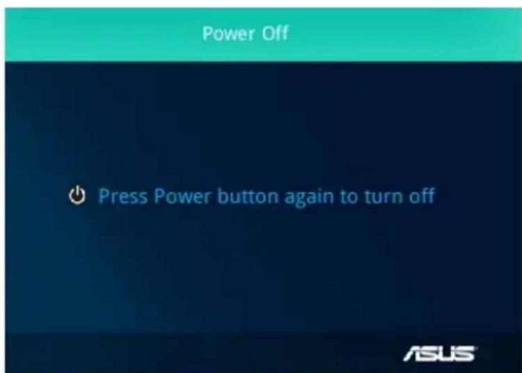 ASUS ZenBeam S2 - Když se zobrazí následující obrazovka, dalším stisknutím vypínače LED projektor zcela vypnete. - 1