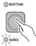 CASIO Casiotone CT-S100 - Press RHYTHM/SONG a number of times until the SONG LED is lit. - 1