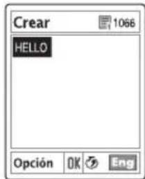 Crear 1066 HELLO Opción OK Eng