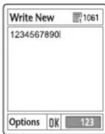 Write New 1061 1234567890 Options OK 123