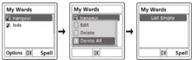 graph LR A["My Words"] --> B["My Words"] B --> C["My Words List Empty"]