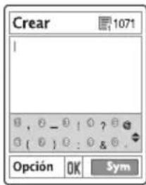 Creat 1071 I , O _ O ! O ? ⚙ ( O ) O : O & O . Opción OK Sym