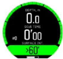 DEPTH, m 0.0 DIVE TIME #0 0'00 SURFACE INT. >60'