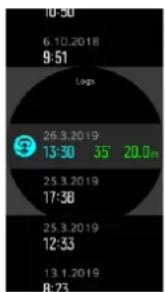 10:50 6 10.2018 9:51 Logs 26.3.2019 13:30 35° 20.0m 25.3.2019 17:38 25.3.2019 12:33 13.1.2019 8:23