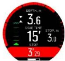 DEPTH, m 3.6 DIVE TIME 15' STOP, m 3.0 STOP 3'29