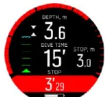 DEPTH, m 3.6 DIVE TIME 15' STOP, m 3.0 STOP 3'29
