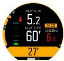 DEPTH, m 5.2 DIVE TIME 60' DECO CEILING 6.0 27'