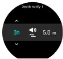 Depth notify 1 On 5.0 m