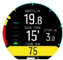 DEPTH, m 19.8 DIVE TIME 15' 3.0 TANK, bar 75