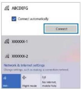ABCDEFG Connect automatically Connect XXXXXXXX-1 XXXXXXXX-2 Network & Internet settings Change settings, such as making a connection method. File File mode No Internet, mobile nets