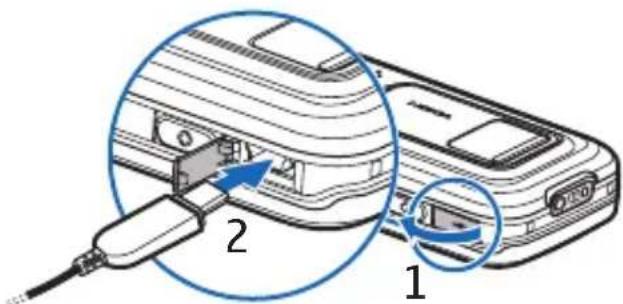 NOKIA 6110 Navigator - ■Connect a USB data cable - 1