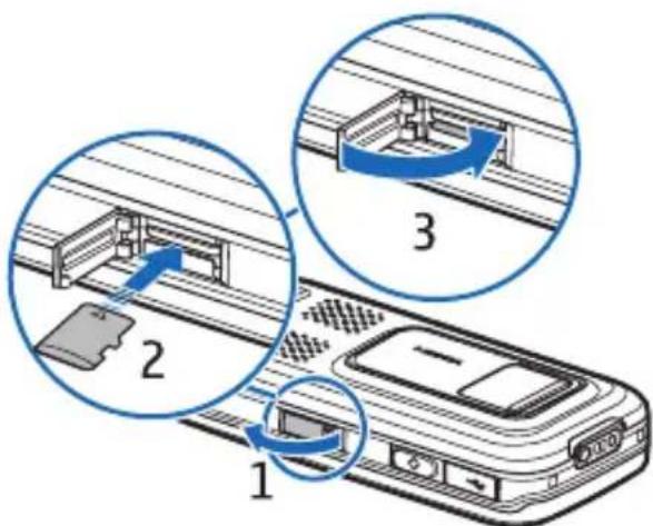 NOKIA 6110 Navigator - Insert a memory card - 1