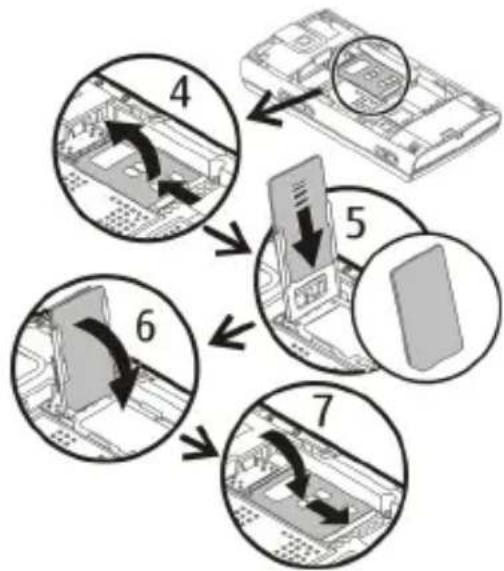 NOKIA X3 - Insert the SIM card and battery - 2