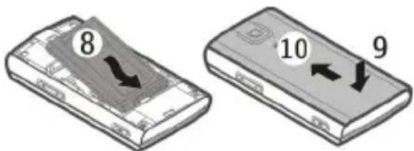 NOKIA X3 - Insert the SIM card and battery - 3